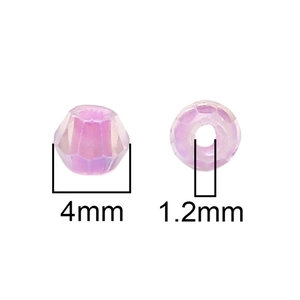 4mm faceted purple crystal beads with 1.2mm hole size for DIY jewelry making