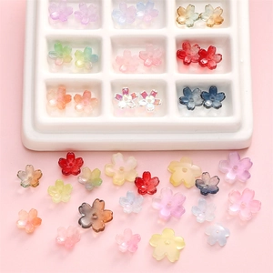 Perles fleurs de cerisier en verre dégradé pour création de bijoux DIY et accessoires