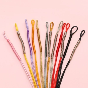 Cordon à Gland en Polyester Tissé à la Main Avec Boucle Enveloppée de Fil Métallique pour la Fabrication de Bijoux DIY
