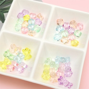 Colorful acrylic heart bear and rabbit beads for DIY handmade jewelry and hair accessories