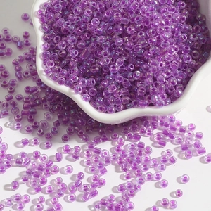 Perles de rocaille en verre irisées violettes 2-4 mm pour bijoux DIY