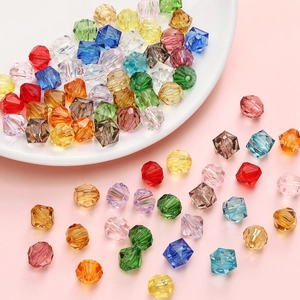 Colorful 10mm faceted acrylic beads for DIY jewelry and phone chain making