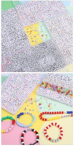 Macro detail of acrylic alphabet beads set with colorful letters for DIY jewelry making
