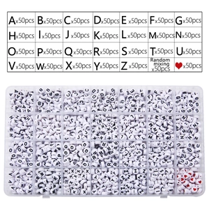 28-vaks acryl alfabet kralenset met 50 kralen per letter voor DIY-sieraden maken
