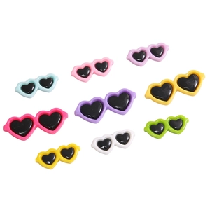 Lunettes de poupée en acrylique en forme de cœur pour bricolage et décorations