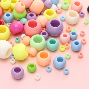 Colorful pastel pony beads assortment with large holes for DIY jewelry and crafts