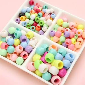 Colorful pastel acrylic large hole beads for DIY jewelry and phone chain making