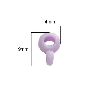 Μωβ ακρυλική χάντρα 9x4mm για κοσμήματα DIY με διαστάσεις 4mm και 9mm σε λευκό φόντο