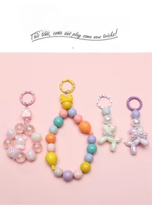 DIY 25mm alloy spring hooks with colorful enamel polka dot beads and balloon dog charms