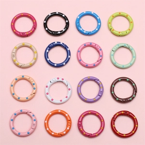 Alloy Polka Dot Spring Gate O-Ring Buckle For DIY Jewelry Making Keychain Bag Accessories Round Metal Snap Hook