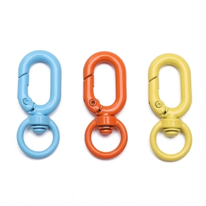 Colorful multi-functional metal spring swivel snap hooks for DIY keychains and crafts