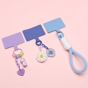 Universal candy-colored phone lanyard patch set with charms and braided strap