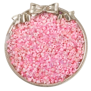 Mix di 450g di perline di vetro rosa per gioielli fai-da-te in ciotola decorativa