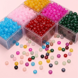 Cuentas de Vidrio de 8x5mm para la Creación de Joyas DIY Cuentas Sueltas en Forma de Ábaco de Imitación Jade para Pulseras y Collares