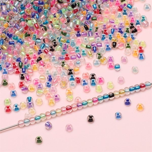 4mm bunte transparente Glasperlen mit Seidenkern für DIY-Schmuckherstellung und Basteln