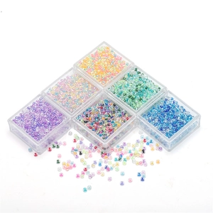 6er-Set bunte 2mm Glasperlen in klaren Kunststoffboxen für DIY-Schmuck und Basteln