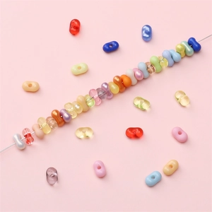 Mix di perline in acrilico 6x4mm a forma di arachide per la creazione di gioielli fai da te