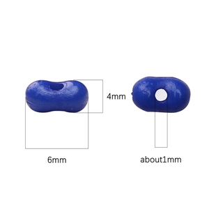 Perline acriliche 6x4mm blu scuro a forma di arachide per creazione gioielli