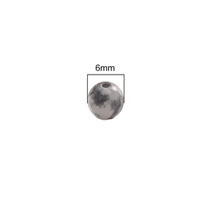 Single 6mm polished silver metal spacer bead with center hole for DIY jewelry making