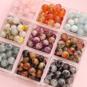 Faceted Natural Stone Beads 10mm Round Loose Beads For DIY Jewelry Making Bracelet Necklace Handmade Craft Accessories