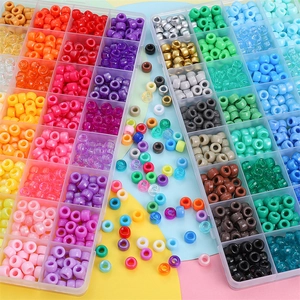 Colorful Plastic Pony Beads Kit With Multi Compartment Storage Box For DIY Bracelet Necklace Ring Jewelry Making Set