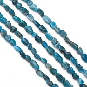 Strands of irregular natural blue apatite beads for DIY handmade jewelry crafting