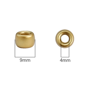 Matte gold 9x6mm cylinder beads with 4mm hole for DIY jewelry and bracelet making