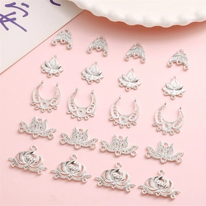 Pendentifs en Alliage d'Argent Connecteur Pour Création de Bijoux DIY Nouveau Style Chinois Lotus Bambou Bénédiction