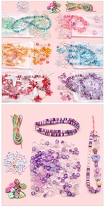 Kit perles DIY avec tranches d'argile, perles lettres et formes fruits pour gris-gris