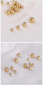 Macro view of 14k gold plated spacer beads with silicone core for jewelry making