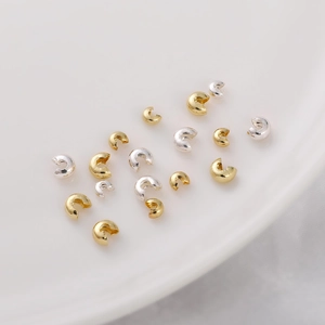 Polierte 14k Gold- und Silber-C-förmige Kaschierperlen für die DIY-Schmuckherstellung