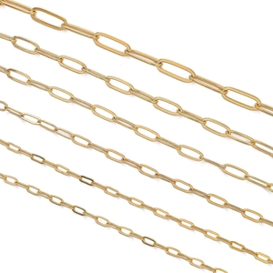 14K gold filled paperclip chain link set in five sizes for DIY jewelry making supplies