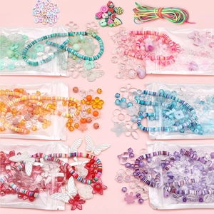 Kit de perles en pâte polymère baroque DIY pour bijoux avec cordon élastique et perles lettres