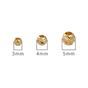 14K goldgefüllte strukturierte Rundperlen für DIY-Schmuck in den Größen 3mm, 4mm und 5mm