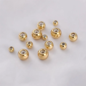 14k gold plated spacer beads with silicone inserts for DIY jewelry making and adjustment