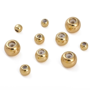 14k gold plated spacer beads with silicone inserts for DIY jewelry making in various sizes