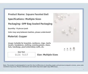 Silver plated square copper spacer beads for DIY jewelry making in various sizes