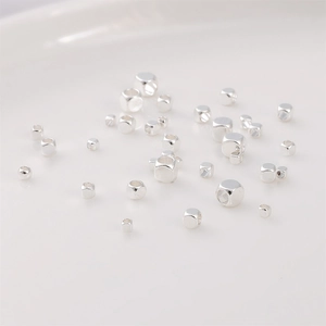 Silver Plated Copper Cube Beads Square Spacer Beads For Handmade DIY Jewelry Bracelet Necklace Crafting Supplies