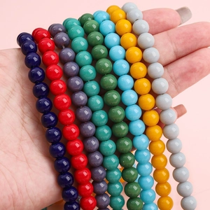 Perles rondes en verre vintage de 8mm en 8 couleurs vives pour création de bijoux DIY