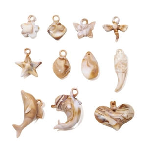 Set van acryl hangers vlinder dolfijn en libel voor doe-het-zelf sieraden maken