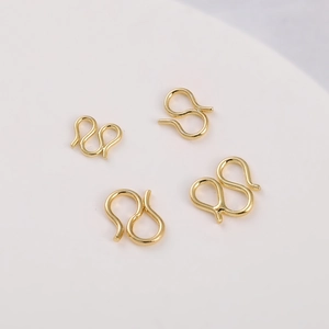 Polished 14K gold plated S-hook clasps for DIY jewelry making of necklaces and bracelets