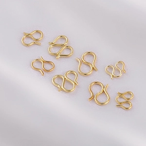 Polished 14K gold-filled S-hook clasps for DIY jewelry making necklaces and bracelets