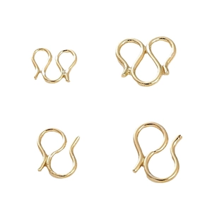 14K gold filled S-hook and M-hook connectors for DIY jewelry making and bracelet clasps
