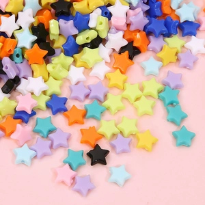Bunte 10mm Acryl Sternperlen mit horizontalen Löchern für DIY Schmuckherstellung
