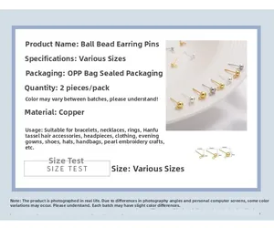 Detailed view of 14K gold plated ball stud earrings with loops for DIY jewelry making