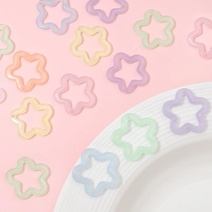Kleurrijke holle acryl sterhangers voor DIY-sieraden in zachte macaron pastelkleuren