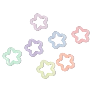 Glow-in-the-dark acrylic hollow star beads for DIY jewelry making in macaron colors