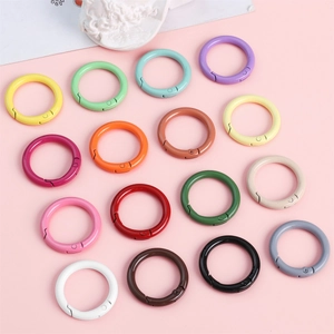 Colorful Alloy Round Spring Ring Buckle DIY Handmade Phone Chain Keychain Hook Accessory For Bag Decoration