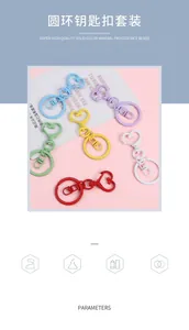 Buntes DIY Schlüsselanhänger-Set mit Herzring in kräftigen Pastell- und Primärfarben