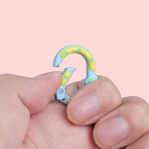 Colorful light blue heart polka dot alloy spring gate ring for keychains and accessories